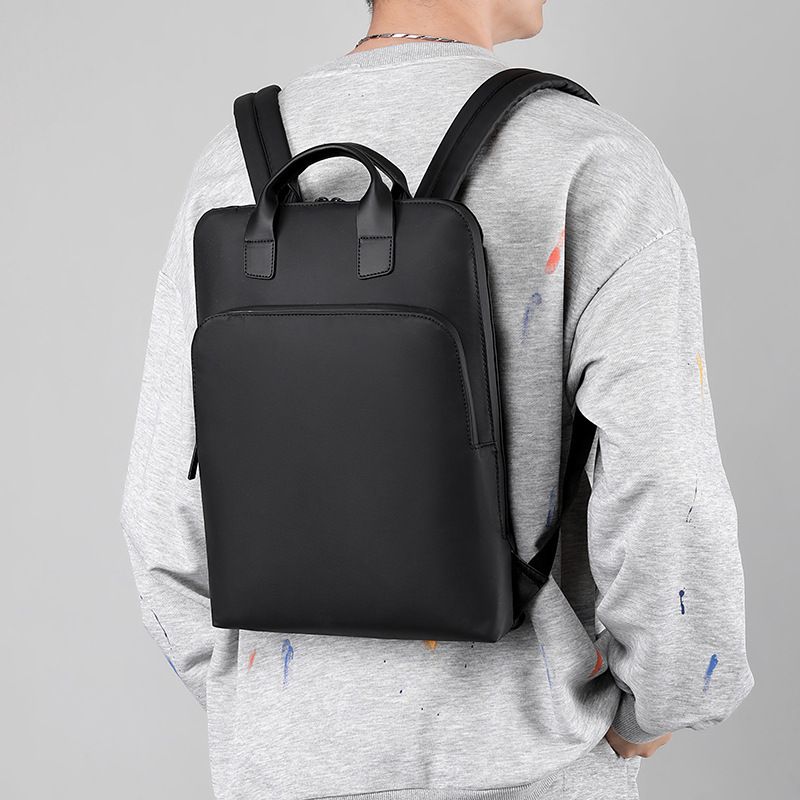 Men's One Shoulder Double Shoulder Bag Handbag Casual Lightweight Business Computer Backpack(black)