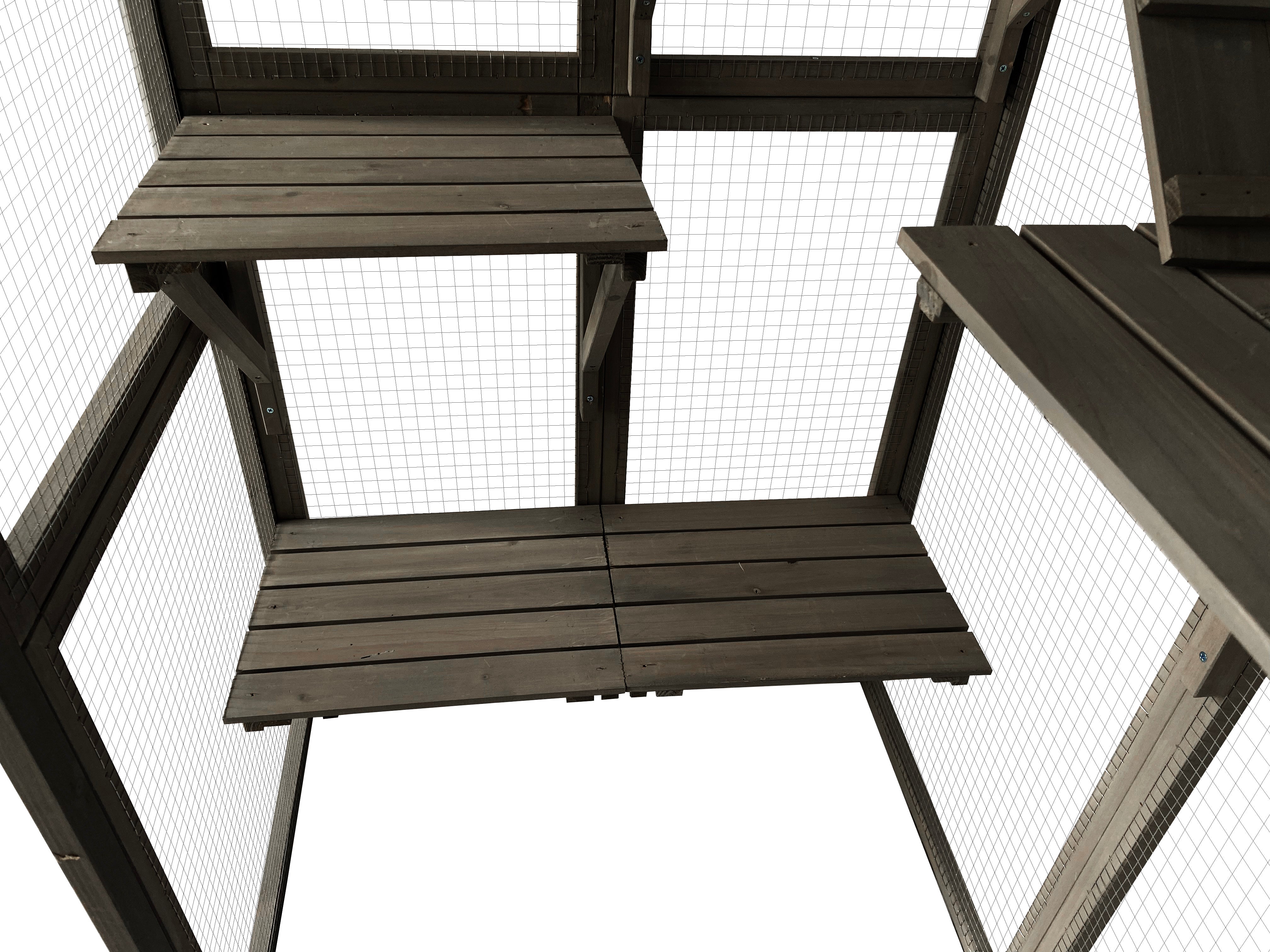 Samland Wooden Cat Cage Walk in Cat Condo House Kitten Ferret Enclosure Cage โ image 4