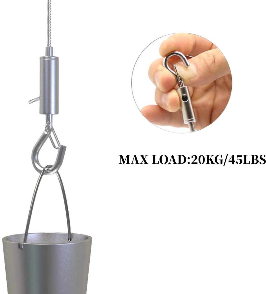 Steel Cable - 3 Pieces - Stainless Steel Single Hook - 2m*1.5mm - Durable - Outdoor and Indoor - Flexible and Durable - For Tent Rope, Clotheslines & โ image 2