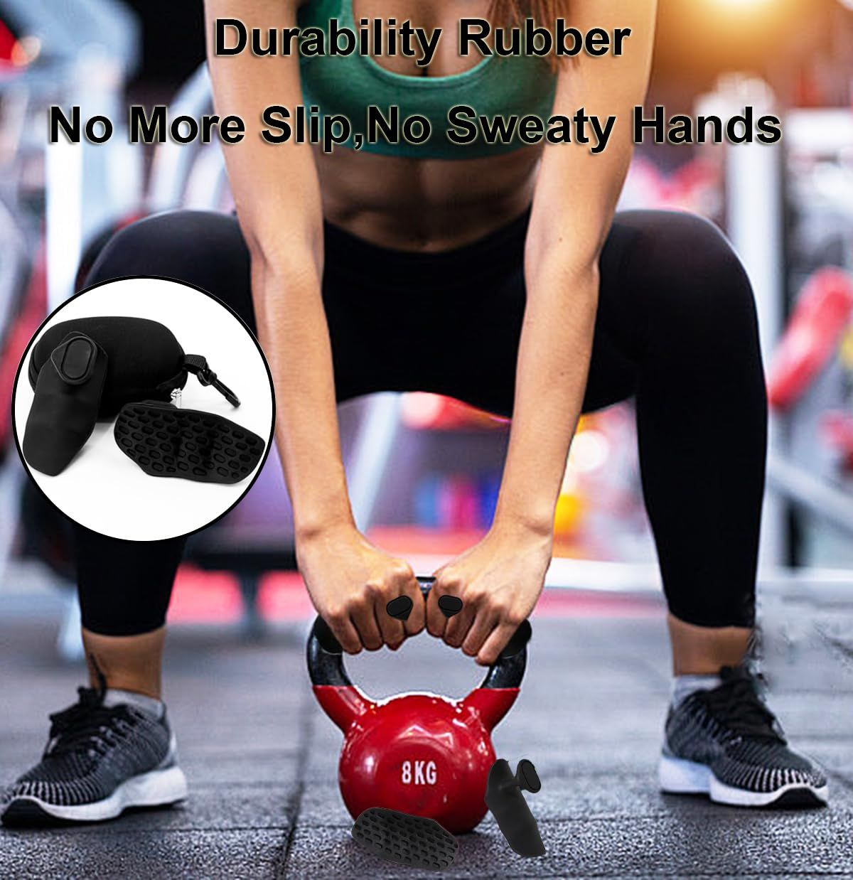 4Pcs Weight Lifting Grips for Men Women, Ergonomics Workout Rubber Fingerless Gym Grips, Grip for Exercise Bodybuilding,Deadlifts, Exercise, Weight Lifting — image 3