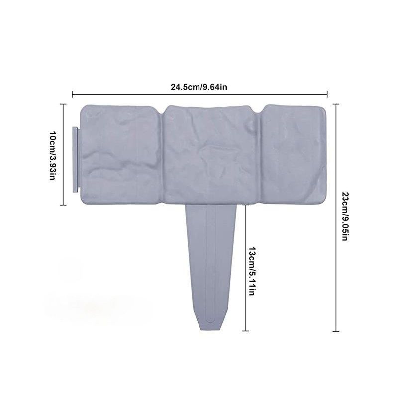 Garden Fence Border Plastic Stone Effect Flowerbed Grass Lawn Plant Decorative Edging Panels 5PCS — image 2