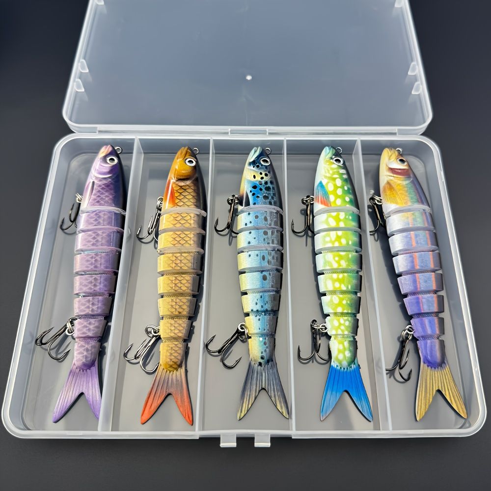 QQNAL5PCS Lure Beginner Set - 7-section sink bait suitable for both fresh and saltwater, stylish swimming style, long-distance casting without breaking the โ image 2
