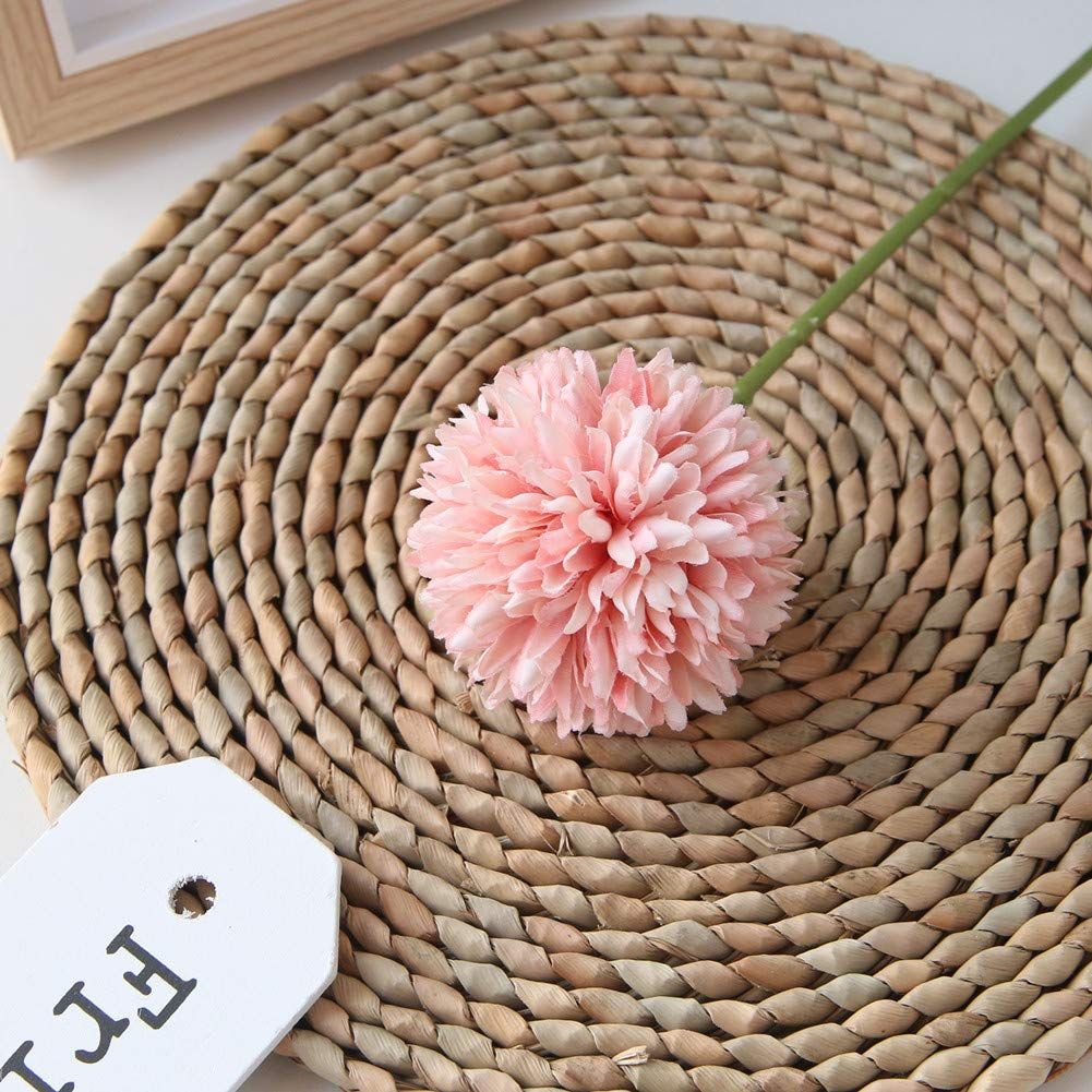 Artificial Flowers Chrysanthemum Ball Flowers Bouquet 12 pcs Present for Important People Glorious for Home (Fuchsia) — image 2