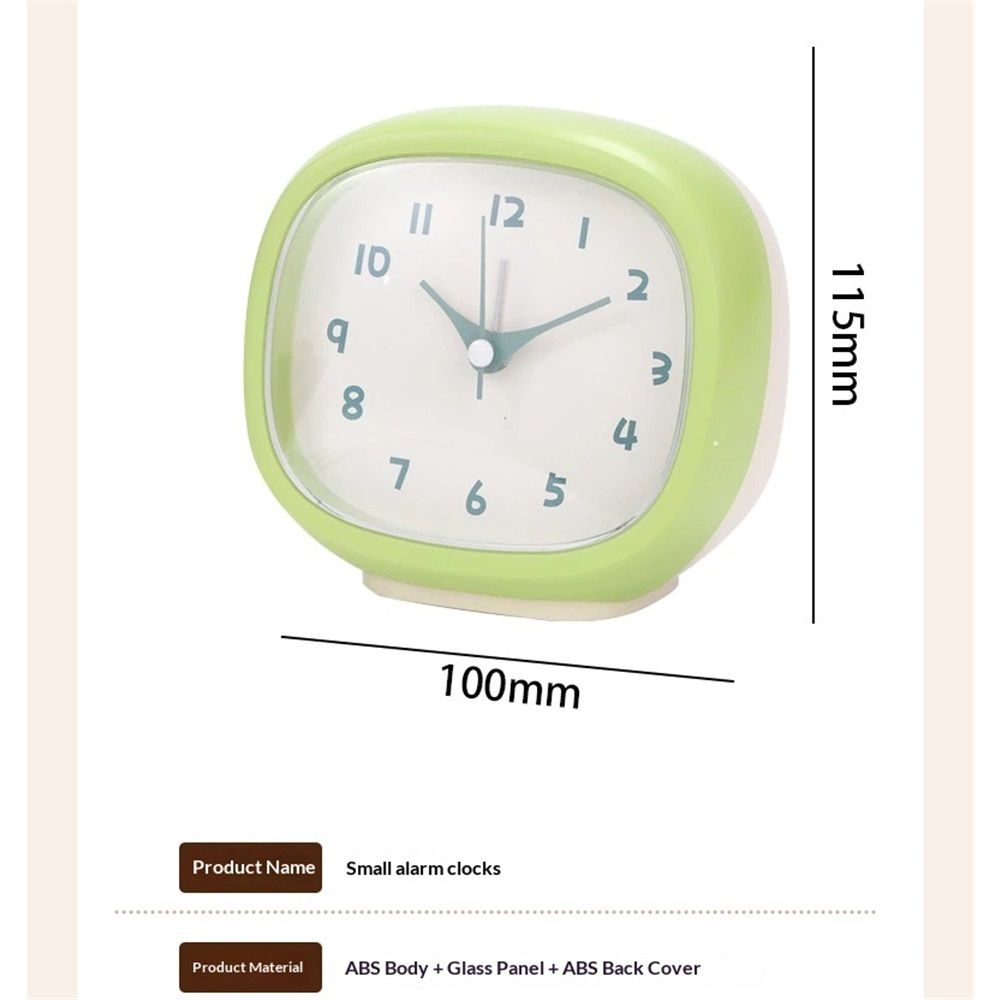 Cute Mini Clock Aesthetic Small Silent Bedside Desk Clock Battery Operated Non-Ticking Shelf Clocks for Décor Livingroom Bedroom Kitchen Desktop Gift — image 3