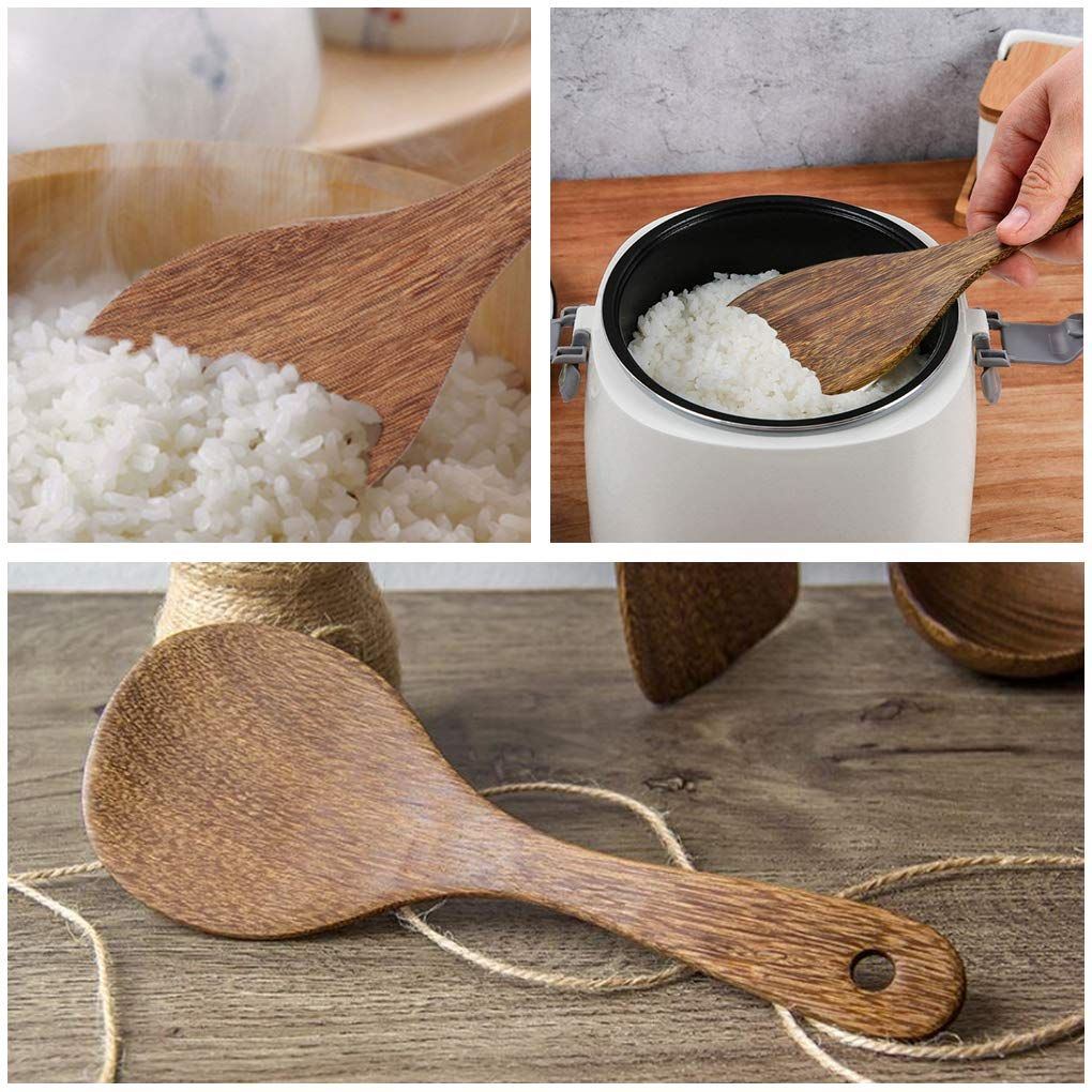 Wooden rice spoons, electric rice cookers, spatula utensils, wooden rice paddles, non stick spatulas, kitchen cooking โ image 3