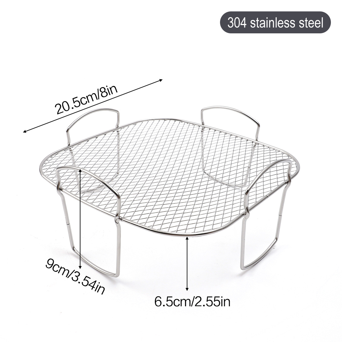 Square air fryer rack - Air fryer baking pan - Air fryer accessories - Stainless steel - 20 cm โ image 5