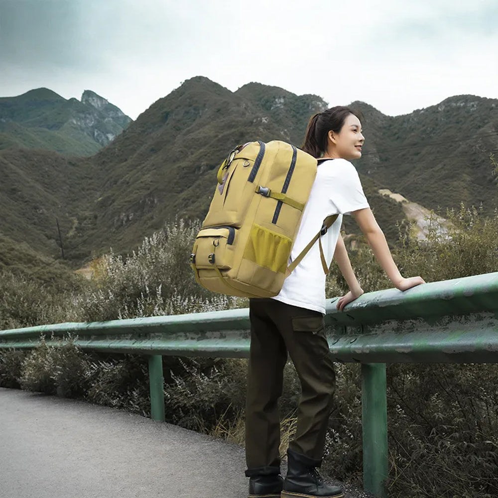 60L Travel Boarding Backpack Outdoor Trekking Luggage Hiking Camping Rucksack Large Capacity Storage Backpack(Black) — image 2