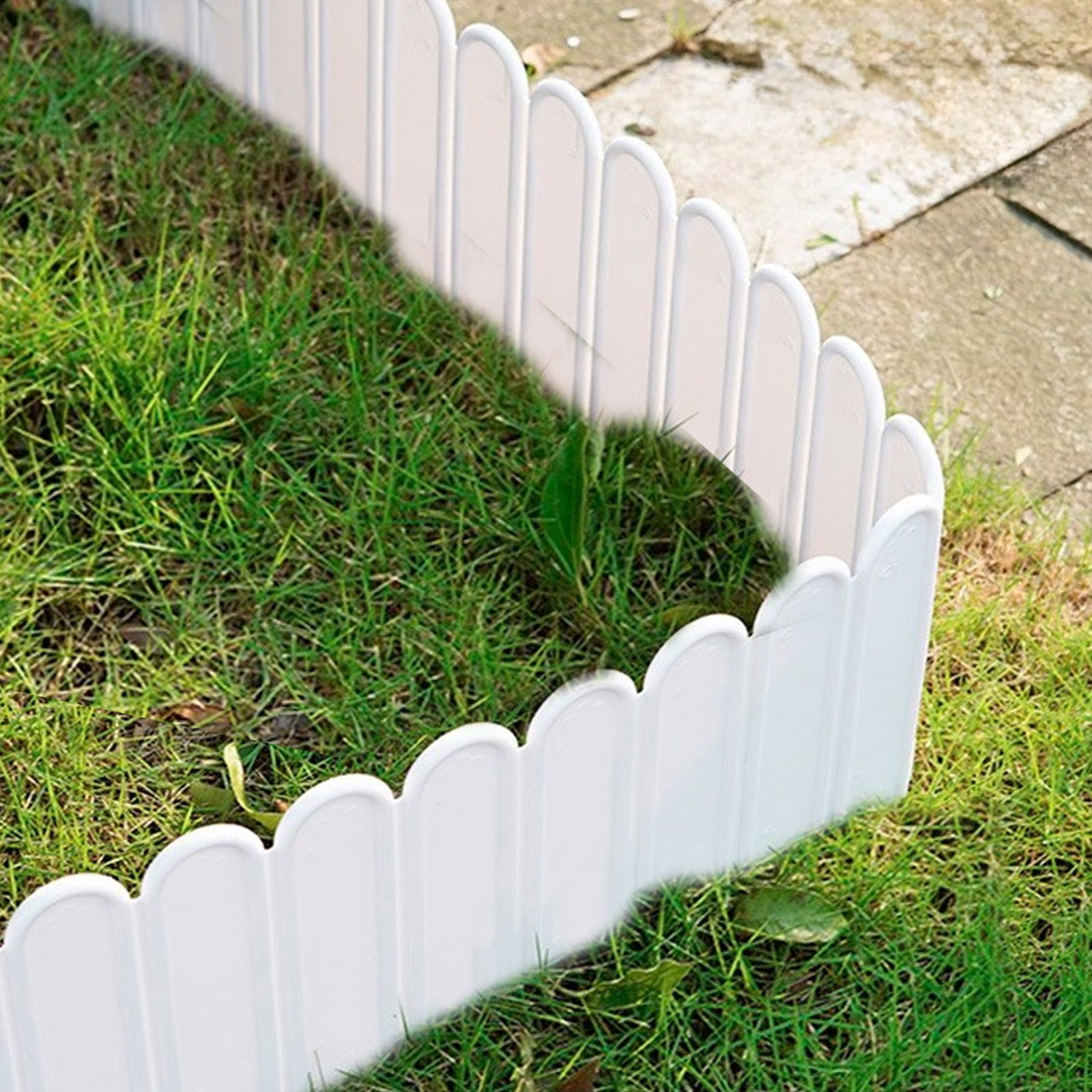 1 Piece 15 cm Plastic Garden Edging Border, Interlocking No Dig Lawn Edge for Flower Beds, Pathways, Landscaping and Patio Borders, White โ image 5