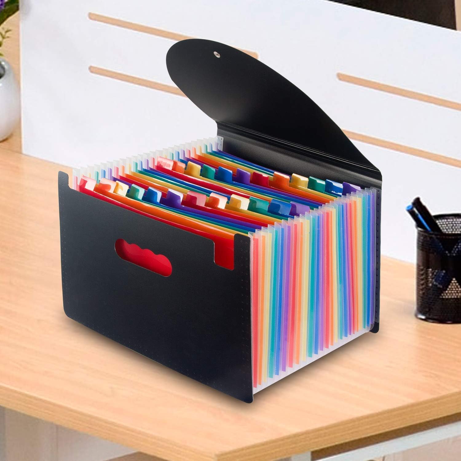 File Organizer - 24-pocket expandable folder - A4 size accordion folder - expandable file organizer with cover - rainbow file organizer for file folders and โ image 5