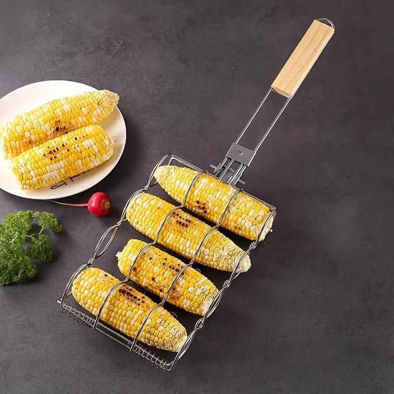 Folding Handle Corn Grill Clip Anti Scald Barbecue Tool for Home Outdoor Cooking — image 5