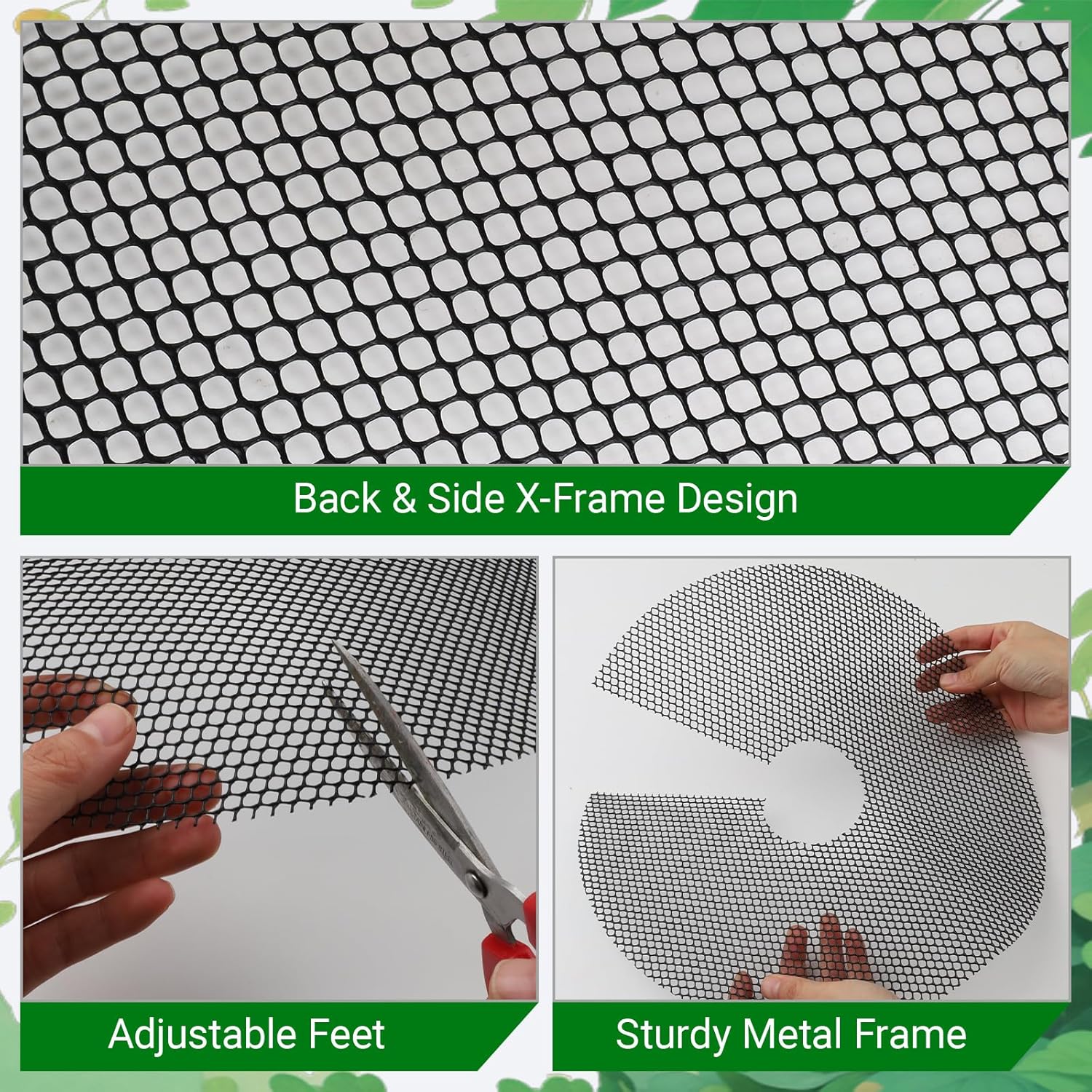 4-Pack Plant Pot Grids- 15.7 Inch Cuttable Mesh Plant Pot Soil Covers -Protectors from Animals - Plant Protector Ring for Indoor Outdoor Garden Plant — image 2