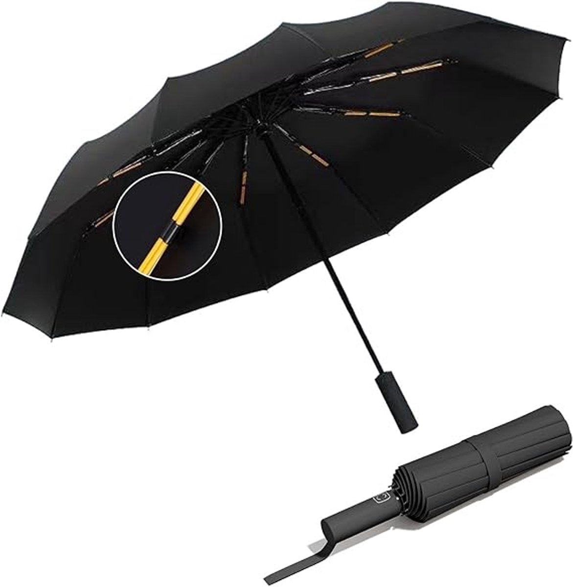 Folding umbrella 12-foot umbrella men and women windproof large size rainproof sun-resistant foldable — image 2