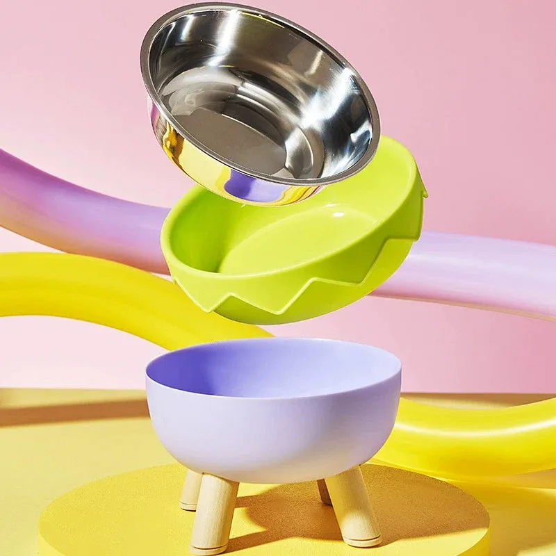 Eggshell Tall Pet Bowl Cat Dog Food Bowl Anti Slip Durable Raised Feeding Bowl - Green โ image 6