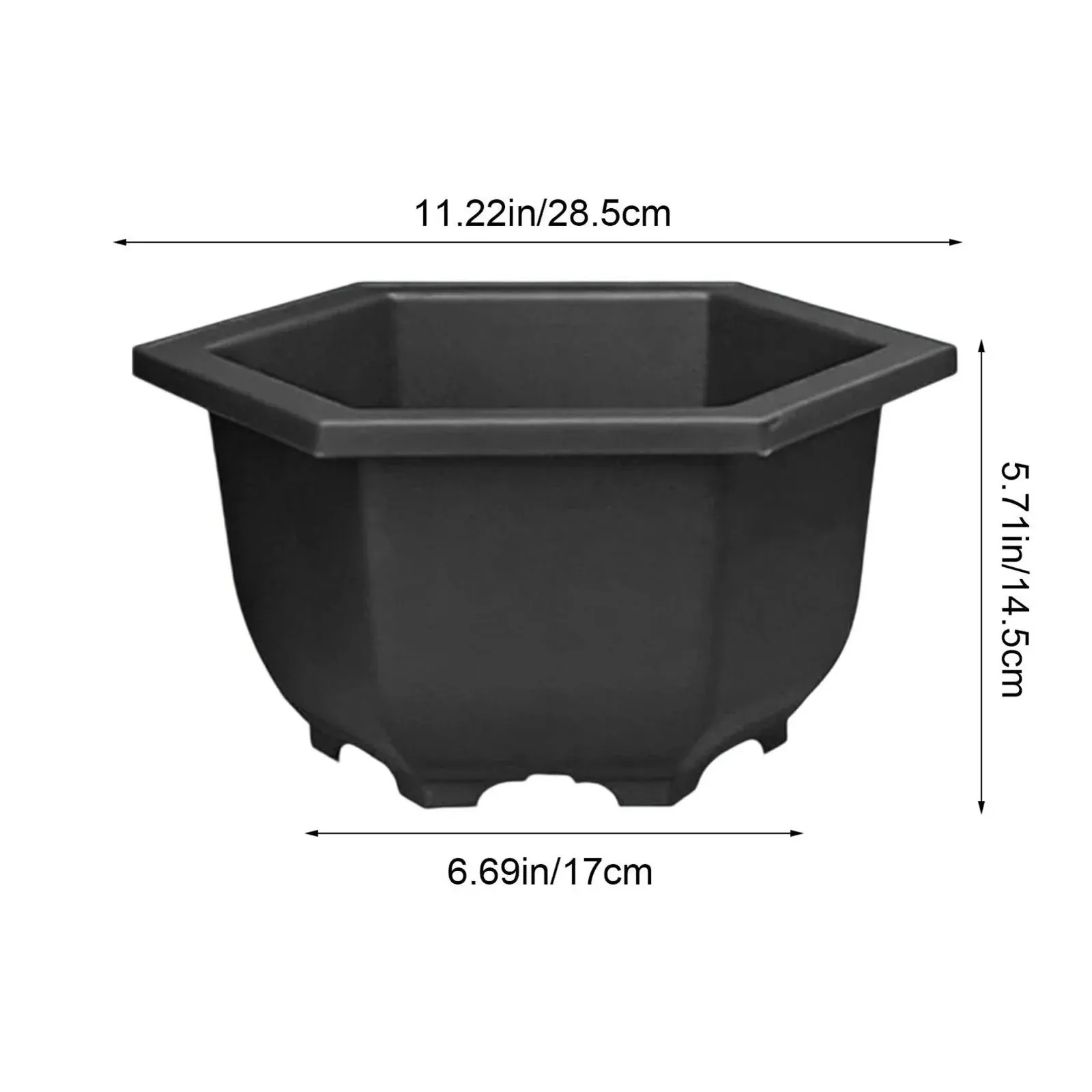 Hexagon Plastic Planter with Drainage and Reservoir for Succulents and Indoor Garden 11.2 Inch, Patio, Outdoor and Seasonal Use โ image 3