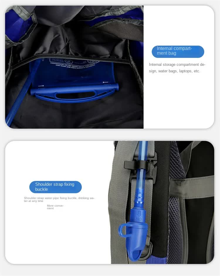 Red High-Capacity Nylon Hiking Backpack - Durable โ image 5