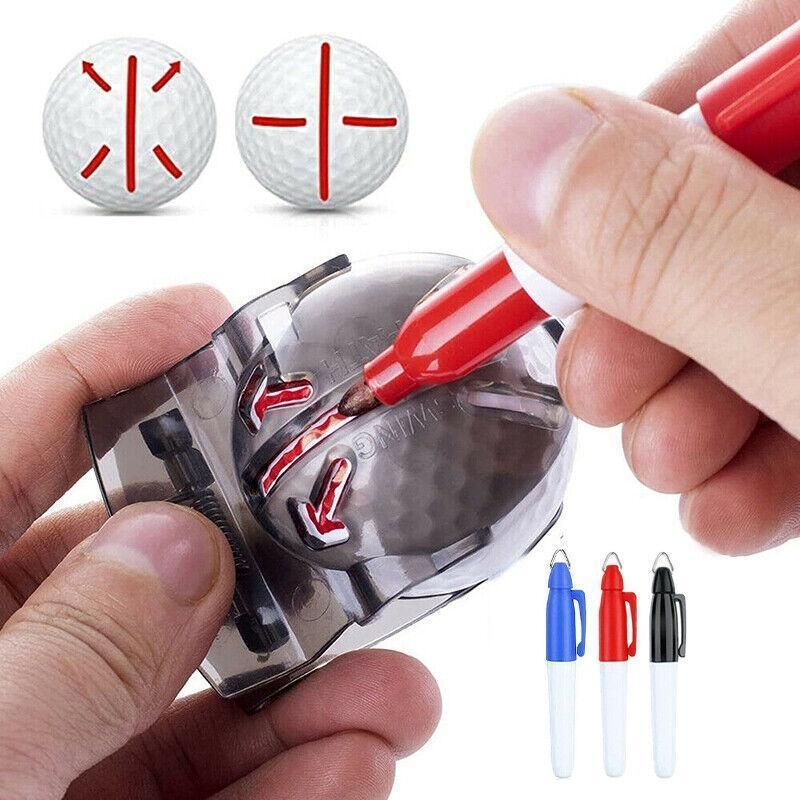 Sports Alignment Golf Ball Marker 3 Line Tool Drawing Liner Set Stencil Au Stock - Red — image 5