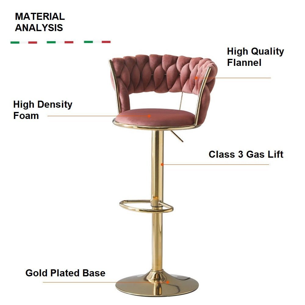 SERENITà Ivory Velvet Seat Kitchen Breakfast Bar Stools Counter Height Barstools with Back Cushioned Chairs for Home Bar x2 — image 6