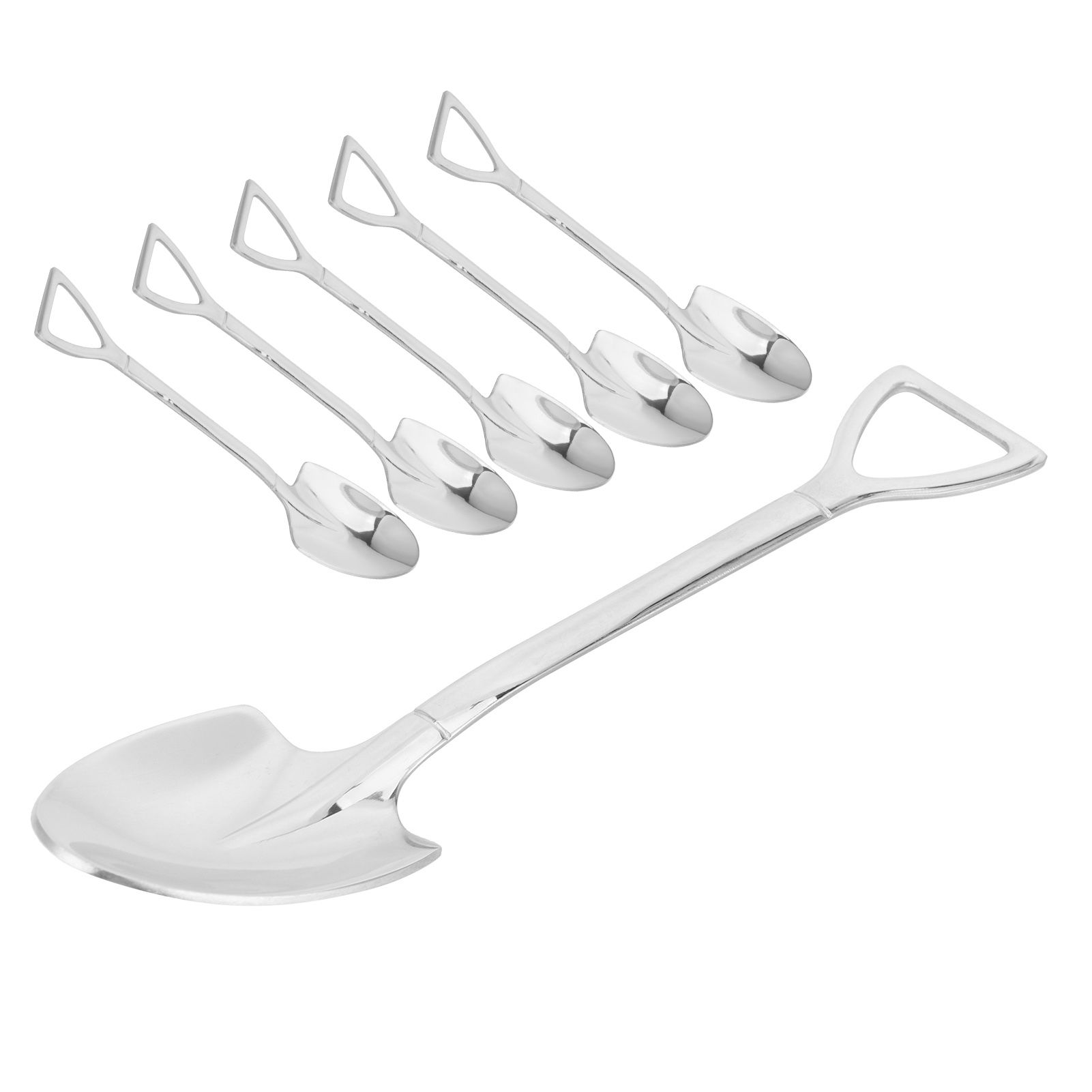 5pcs Dessert Coffee Spoons 304 Stainless Steel Ice Cream Dessert Cake Spoons SetSpoon — image 3