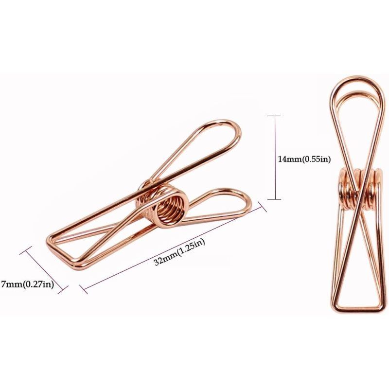 Pack of 15 Rose Gold-green-black- Small Metal Clips Multi-Purpose Utility Clips-Metal Wire Hollow Out Multi-Purpose Utility Clips โ image 4