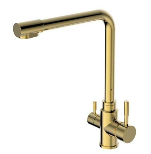 2023 Brushed Brass Gold L shape 3 way filter water kitchen mixer tap faucet Stainless steel Made PVD plated โ image 2