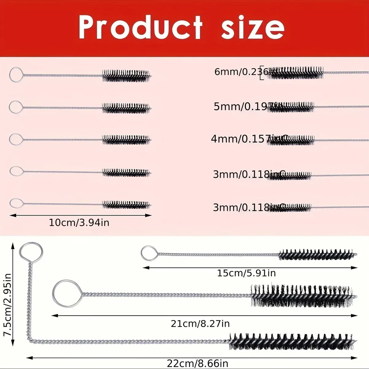 Airbrush Cleaning Brush Set Nozzle Tube Pipe Cleaner Kit For Nylon Brush Tools โ image 3