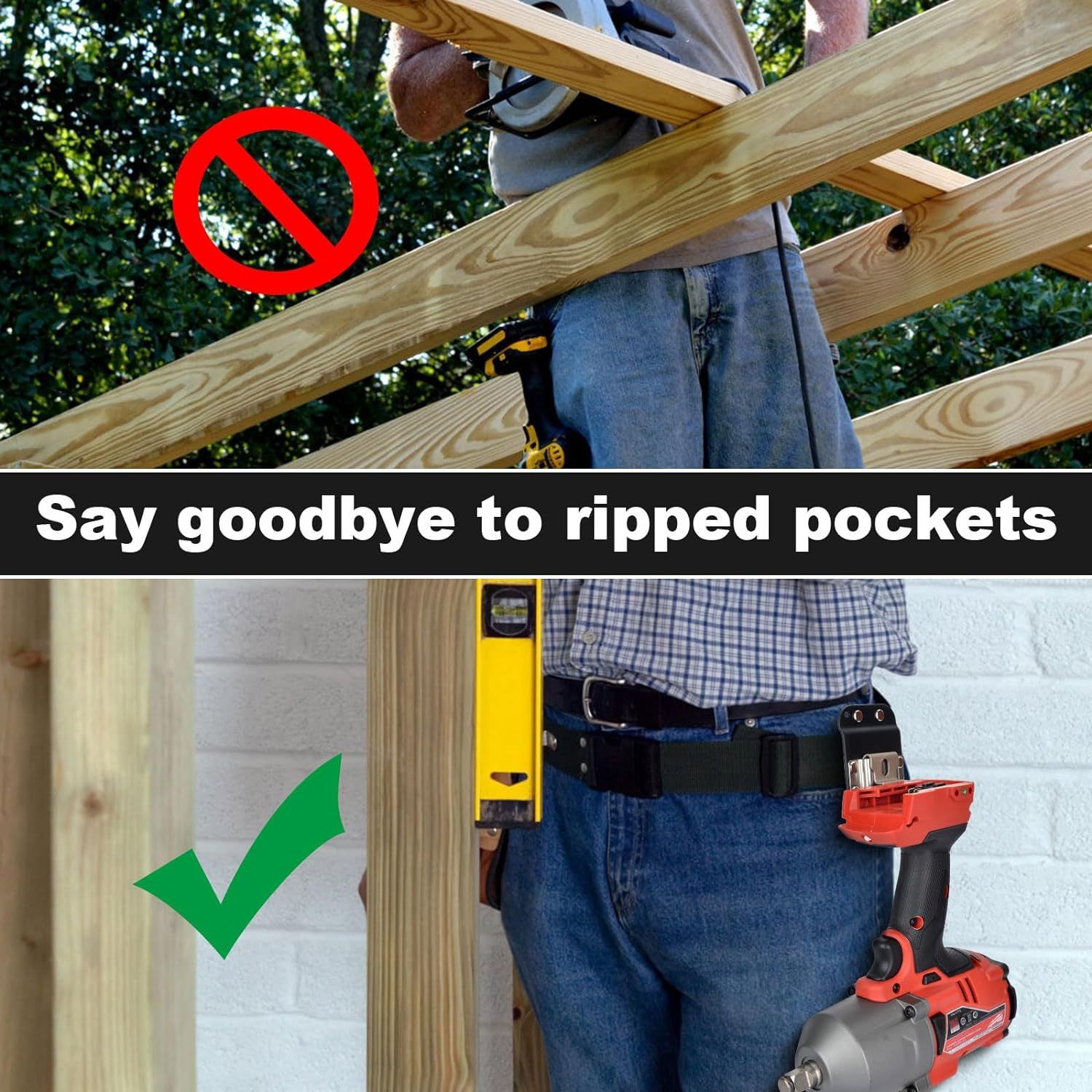 Low-Profile Drill Belt Clip for Cordless Drill, Heavy-Duty Drill Belt Holder Hook Holster for Impact Driver, Nail Gun โ image 2