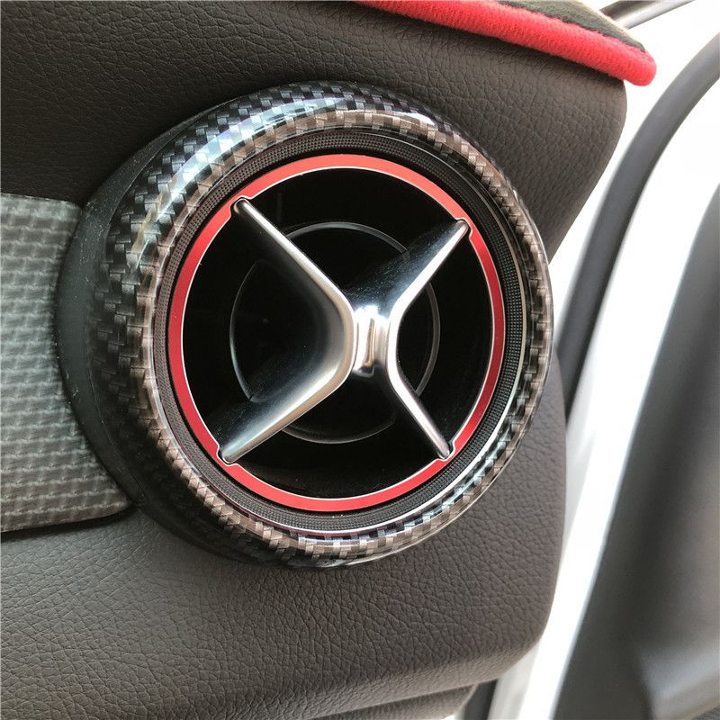 Store Car Air Condition Air Vent Outlet Ring Cover Trim Decoration Fit for Air conditioning vent decoration(ABS Black) — image 3