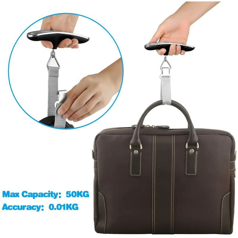 Travel Luggage Scale, Portable Digital Luggage Scale Max 50Kg/110Lb (Lb,G,Oz,Kg) Scale With Hook For — image 2