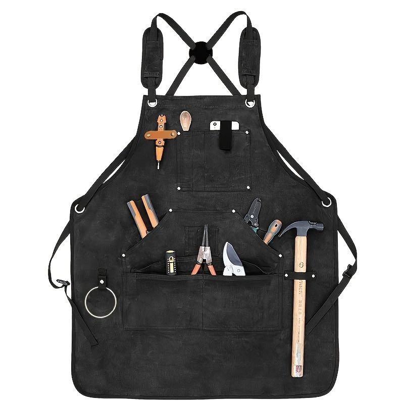 Waterproof Apron Utility Apron Work Apron Industrial Apron Tool Storage Apron - Black - Size regular — image 4
