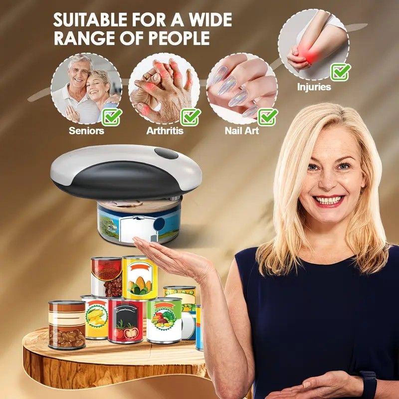 Smart Electric Can Opener, One-Touch Automatic Opening, Type-C Rechargeable with Long Battery Life, Safe and Smooth Edges Protect Hands, Ideal for Elderly โ image 4