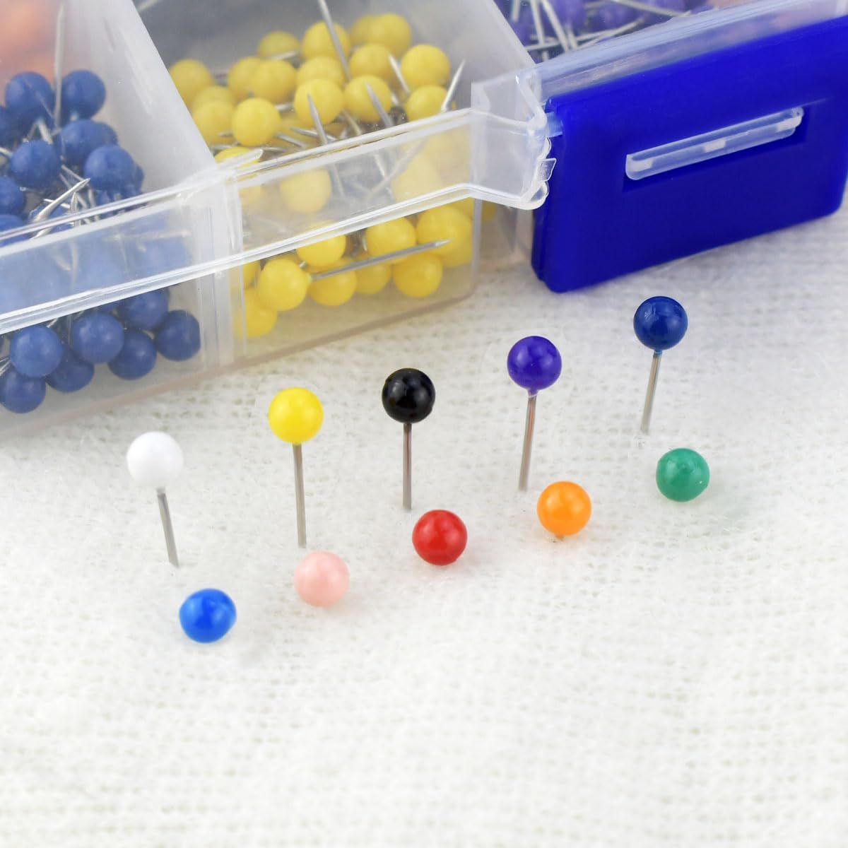 500 Pieces Push Pins Map Pins with Colored Head Map Tacks with Point Assorted Colors Stainless Steel Small Round Head Marking Pins — image 2