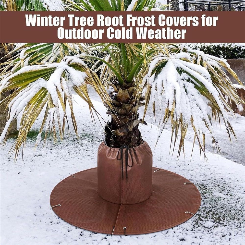 Winter Protection for Palm Trees Root - Palm Root Protection Bag, Thermal Plant Cover Protector with Drawstring for Plants and Trees, Reusable(brown) — image 4