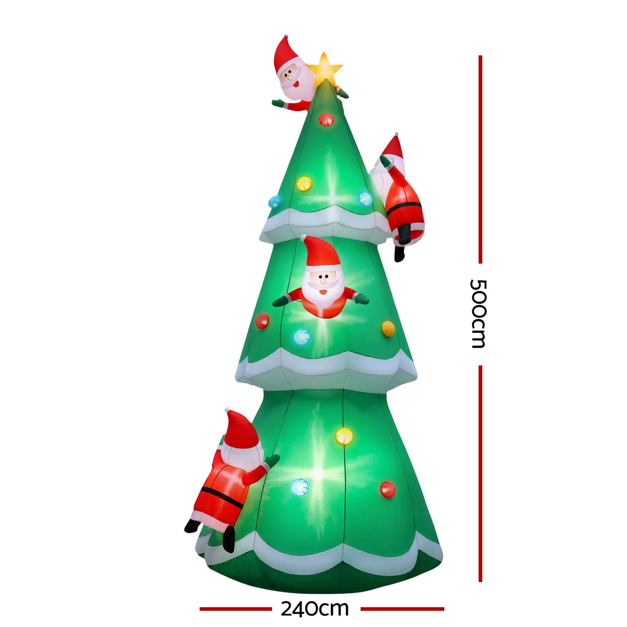 Jingle Jollys Christmas Inflatable Santa Tree 5M Illuminated Decorations โ image 2