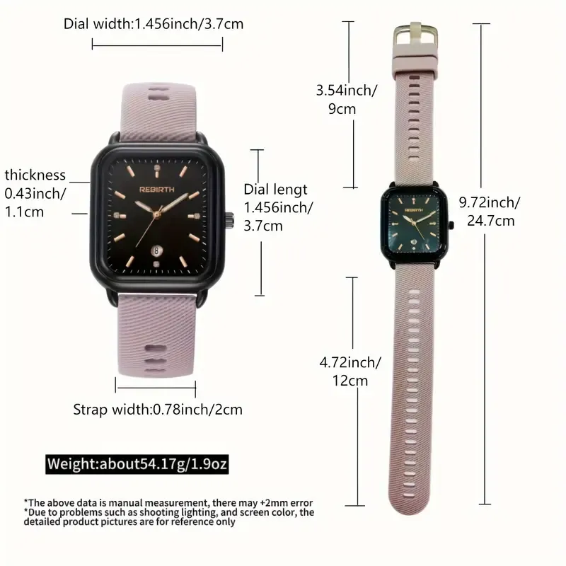 Elegant Retro Preppy Style Women's Quartz Watch - Square Black Dial with Pink Silicone Strap, Zinc Alloy Case, Non-Rechargeable Battery/GREEN โ image 5