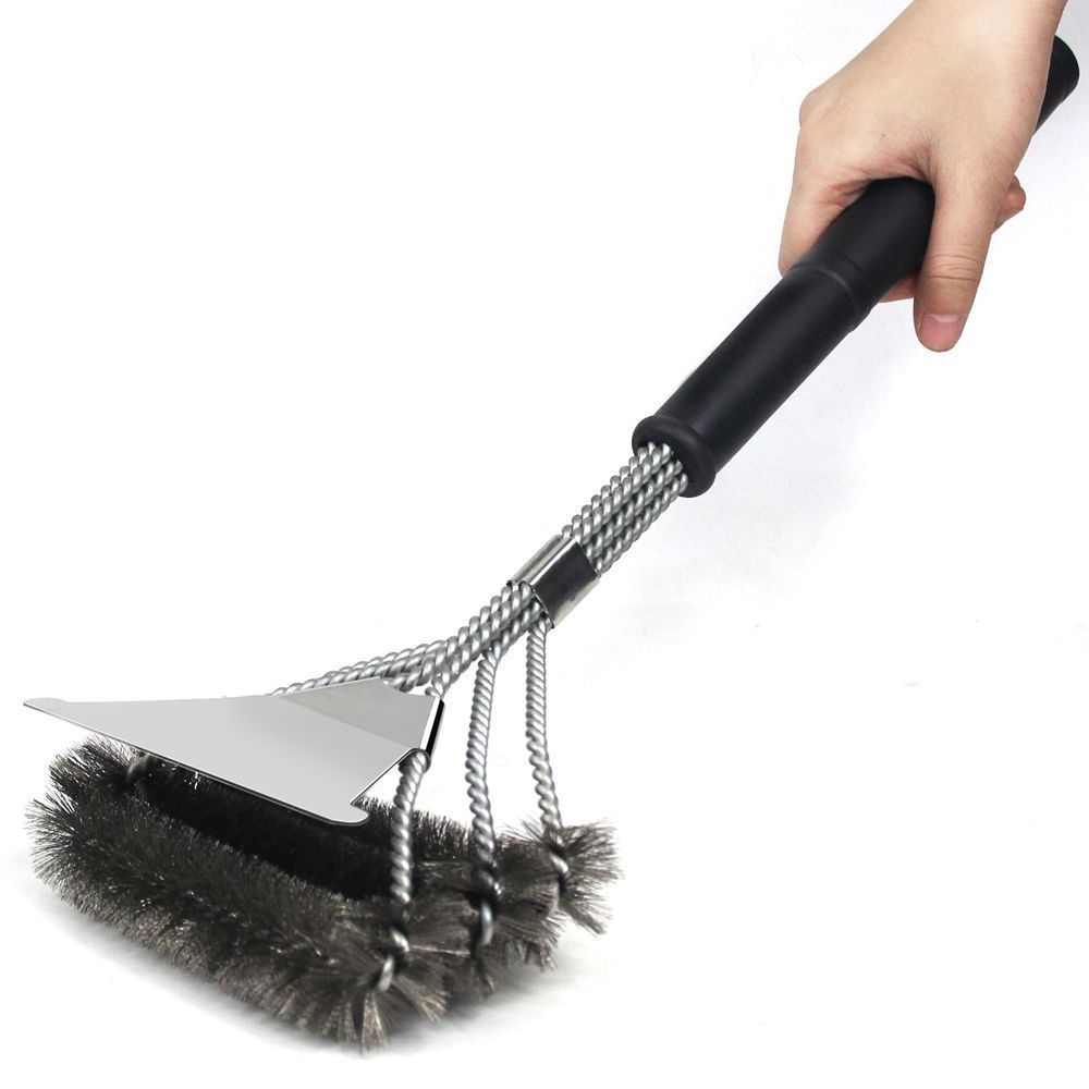 Grill Brushes Barbecue Scrapper Accessories Cleaning Brush Tools Outdoor Cleaner Stainless Steel Bristles Wire Kitchen Clean,Black — image 5