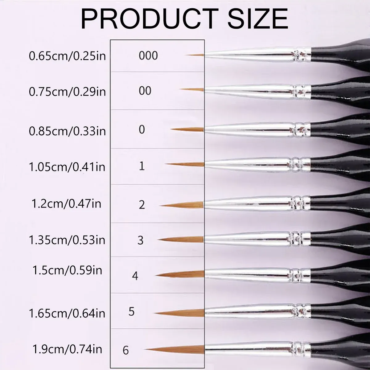 9PCS Fine Detail Paint Brush Set for Watercolour Gouache Acrylic Miniature Art — image 3