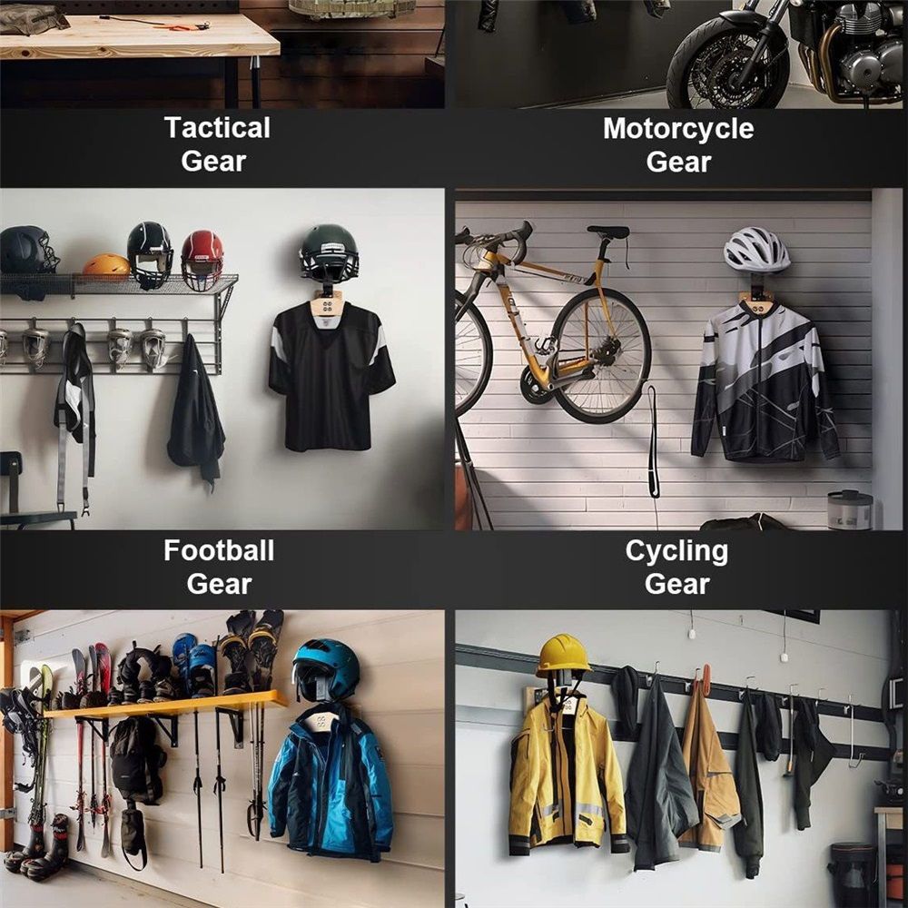 Helmet Holder- Motorcycle Helmet Rack Wall Mount, Solid Wood & Heavy Duty Helmet Wall Mount for Motorcycle/Football/Cycling Skiing/Gear Wall Hanger — image 4