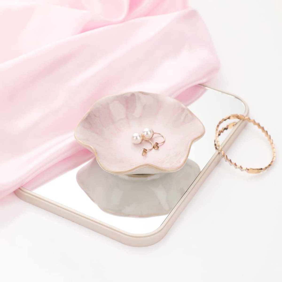 Ceramic Jewelry Bowl - Room Decor, Key Holder, Ring Holder, Jewelry Tray, Drip Tray, Bedside Table Decoration (Pink) — image 6