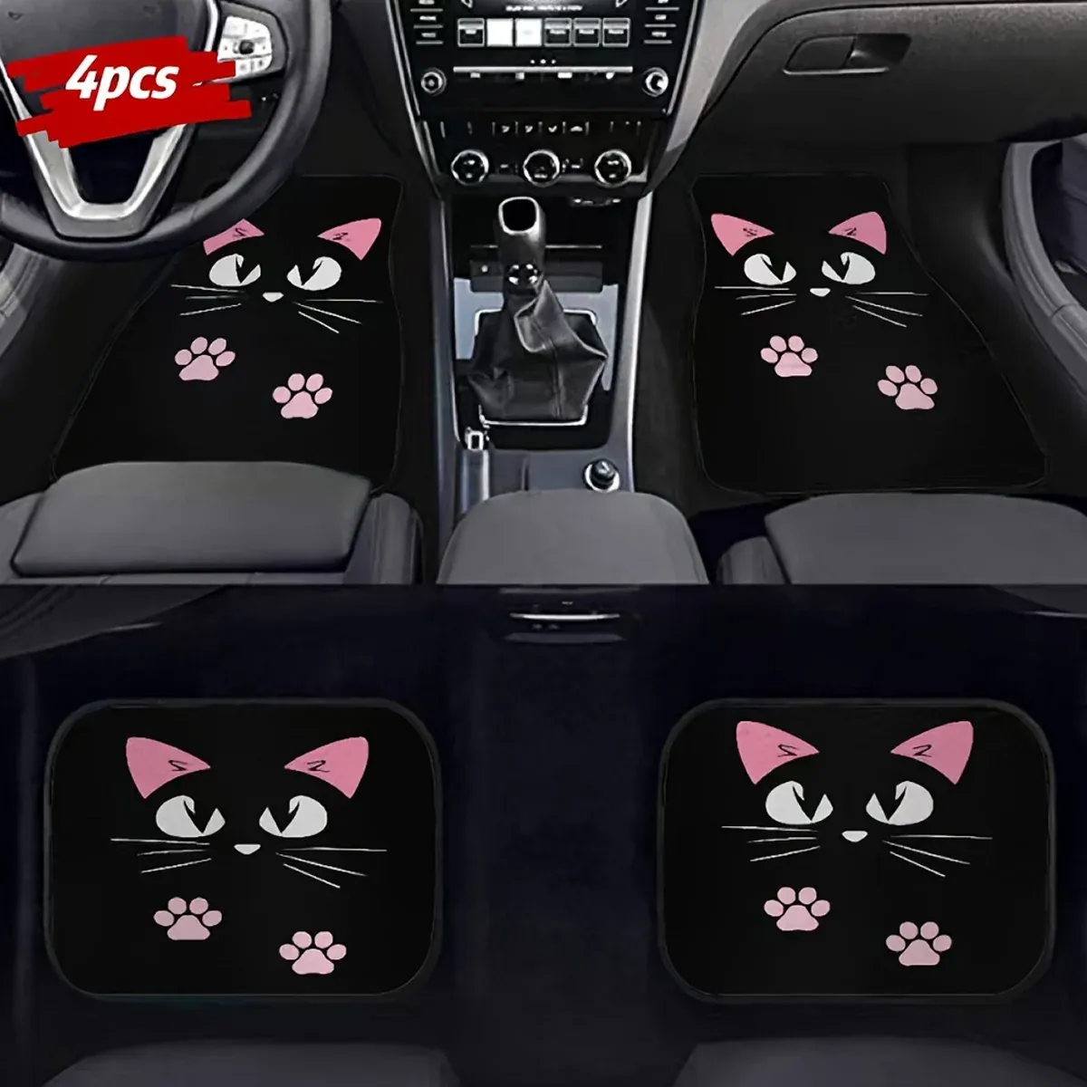 4pc Car Floor Mats Anti-Slip Waterproof Universal Fit Easy Clean — image 6