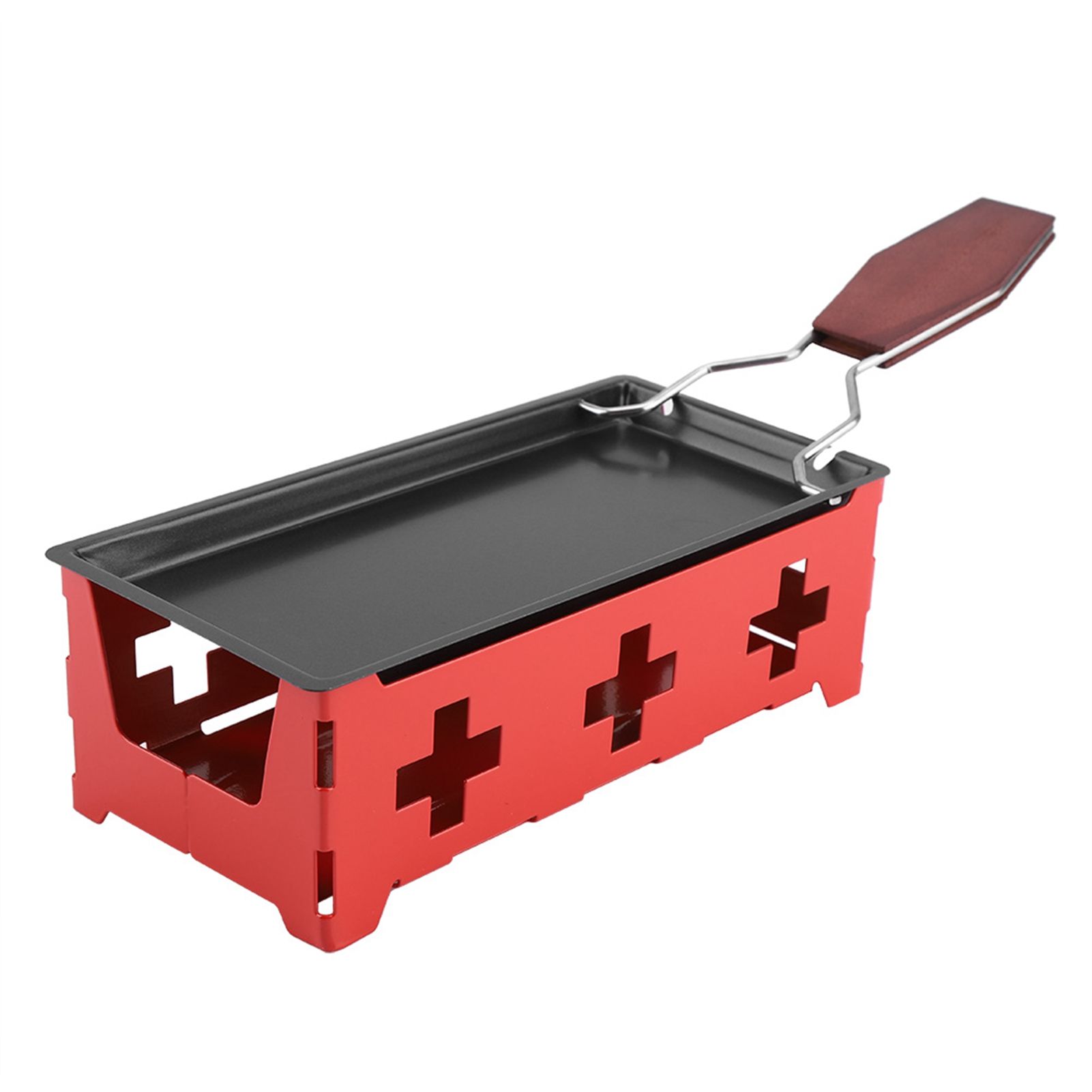 Portable NOn Stick Cheese Raclette Rotaster Baking Tray Stove Set Home Kitchen Grilling Tool — image 4