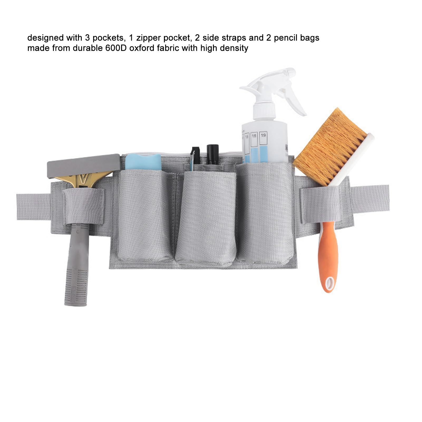 Garden Tool Belt Waterproof Oxford Fabric Gardening Tool Pouch for Family Camping Cleaning worker specific waist bag(grey) β image 4