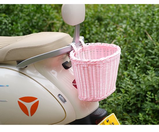 Front bike basket - front and rear bike baskets - rear motorcycle basket - backpack storage - pink โ image 2
