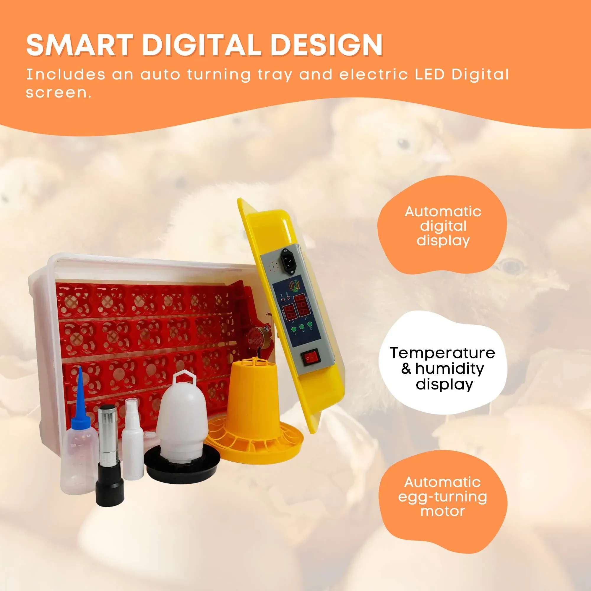 Rooster Farms Electric 24 Egg Incubator + Accessories for Chicken Quail Duck — image 6