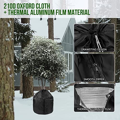 Plants Winter Protection Pot, Flower Pot Cover for Winter Garden Pot Protector Plant Covers Freeze Protection with Drawstring โ image 3