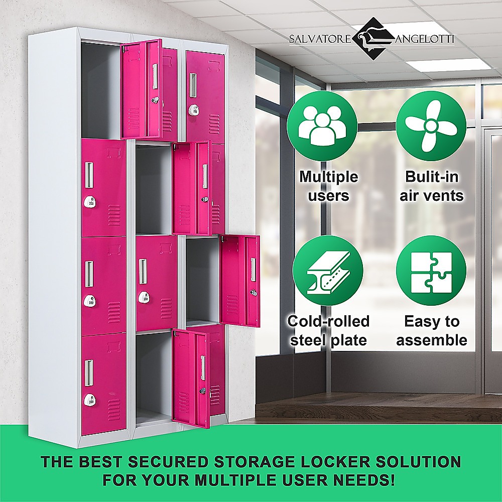 12-Door Locker for Office Gym Shed School Home Storage - 3-Digit Combination Lock โ image 4