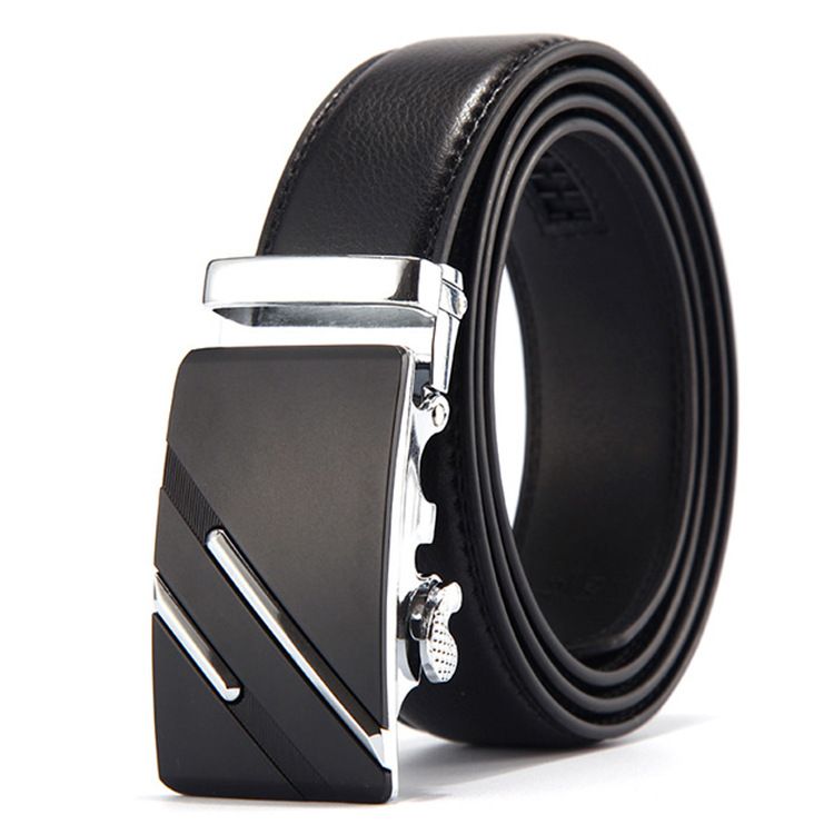 Men's Automatic Belt Leather Business Casual Style Slide belt, for men Slide Belt Strap Automatic Leather Belt Buckle