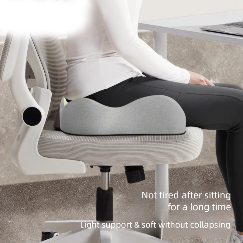 Grey Ergonomic Memory Foam Seat Cushion – Coccyx Relief for Office, Car and Long Sitting — image 5