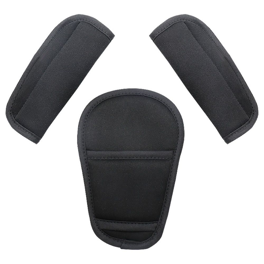 two sets 3 Pieces Shoulder Crotch Pad Compatible with Car Seat Stroller High Chair, Harness & Strap Comfort Cushion (black)
