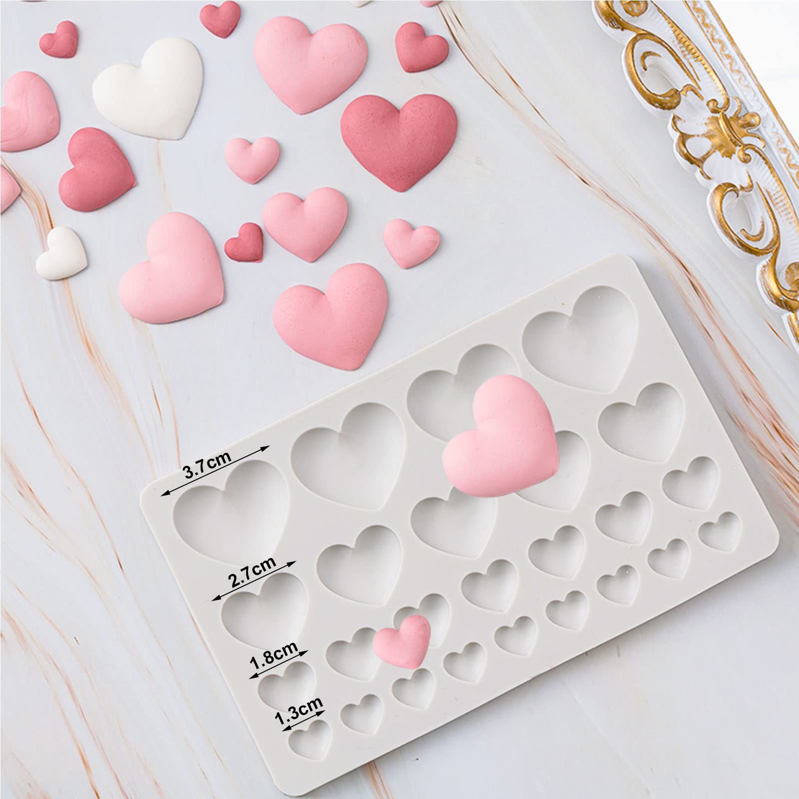 Valentine's Day Fondant Molds Heart Silicone Mold For Wedding Cake Decoration Cupcake Topper Candy Chocolate Cupcake Topper — image 2