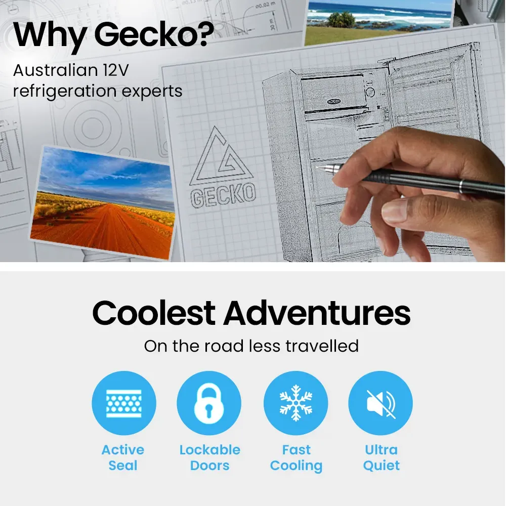 GECKO 70L Portable Bar Fridge and Freezer 12V/24V for Camping, Caravans, Silver โ image 3